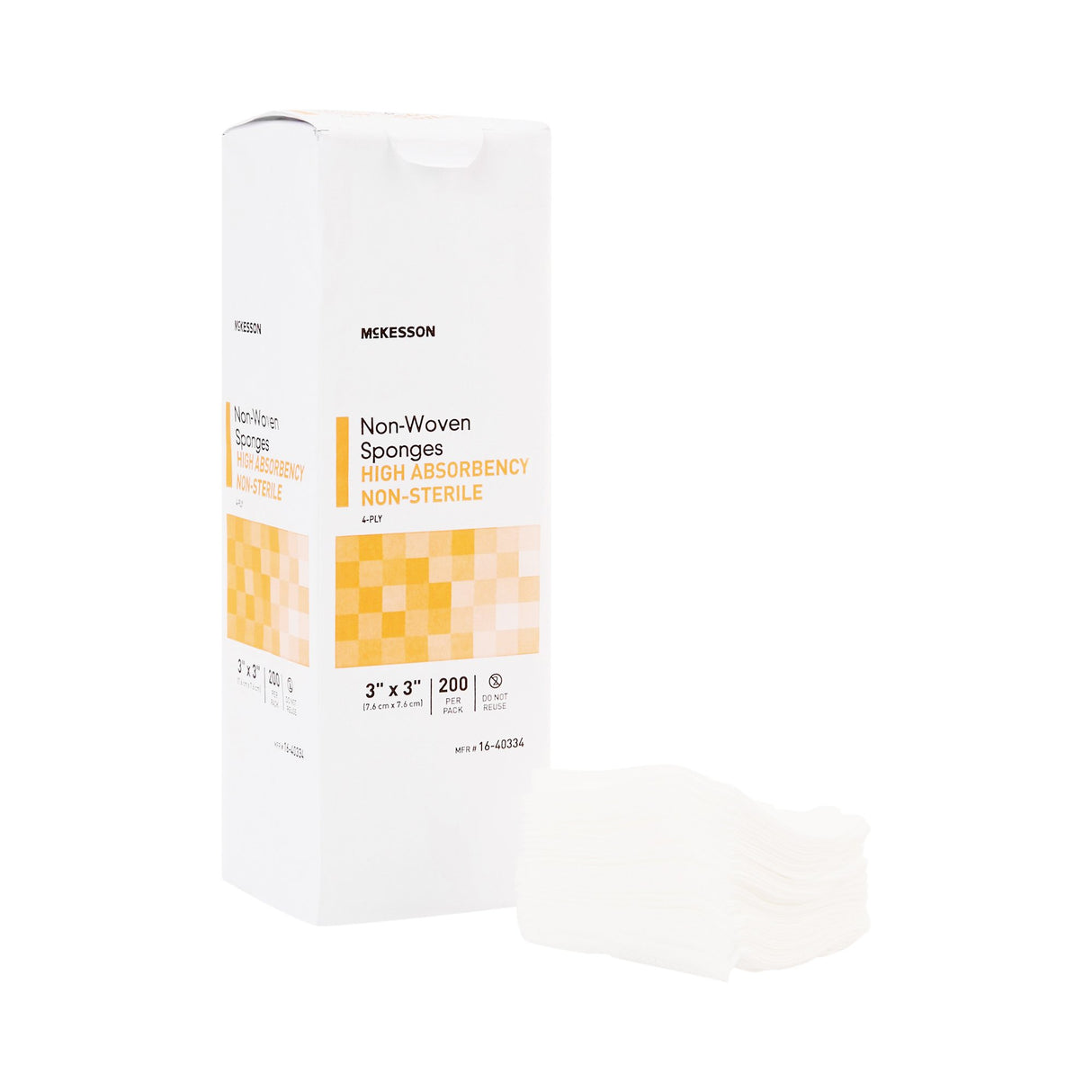 Nonwoven Sponge McKesson 3 X 3 Inch 4-Ply NonSterile 200 per Pack - BeHope