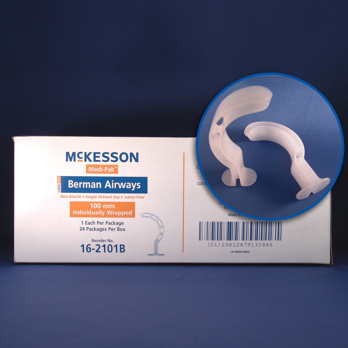 Berman Oropharyngeal Airway McKesson White 50 mm Length Size 5 NonSterile Infant - BeHope