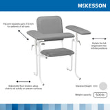Mckesson Blood Drawing Chair with Adjustable Rotating Armrests - BeHope
