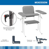 Mckesson Blood Drawing Chair with Adjustable Rotating Armrests - BeHope