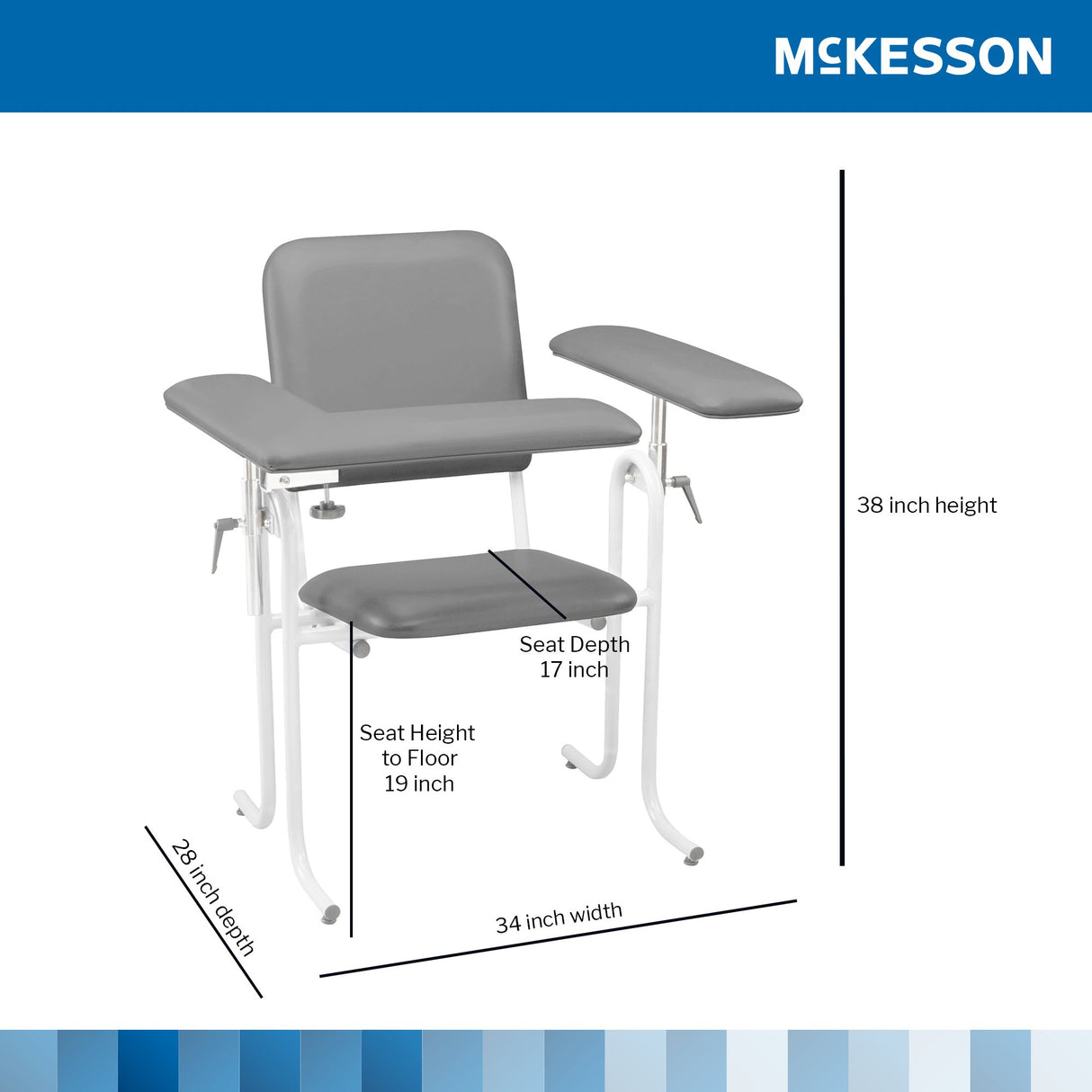 Mckesson Blood Drawing Chair with Adjustable Rotating Armrests - BeHope