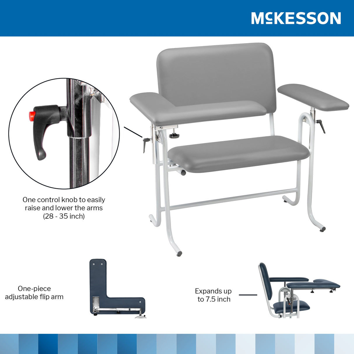 Mckesson Blood Drawing Chair with Adjustable Arms - BeHope