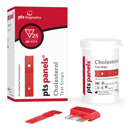 General Chemistry Reagent PTS Panels® Cholesterol CLIA Waived For Cardiochek PA Analyzer 25 Tests - BeHope
