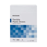 Flexible Drinking Straw McKesson 7-3/4 Inch Length White Individually Wrapped - BeHope