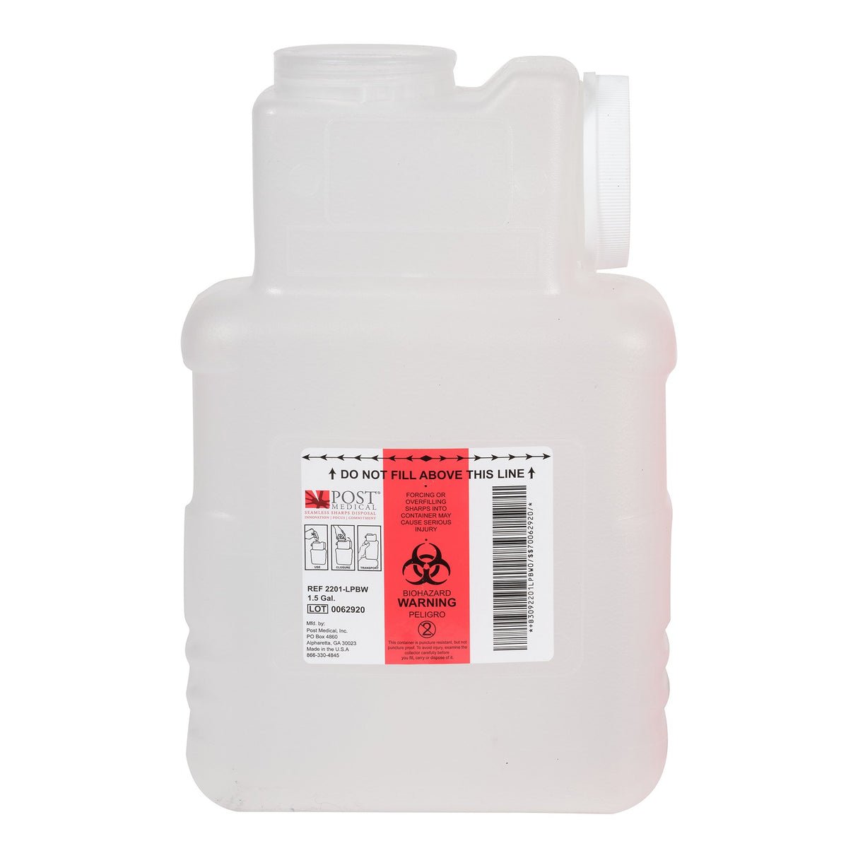 Sharps Container Leaktight Horizontal Vertical Entry with Leakage Protection - BeHope