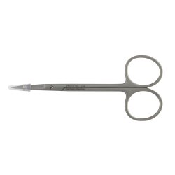 Iris Scissors Padgett® Hood 4-1/2 Inch Length Or / Surgical Grade German Stainless Steel / Tungsten Carbide Nonsterile Finger Ring Handle Curved Sharp Tip / Sharp Tip - Behope