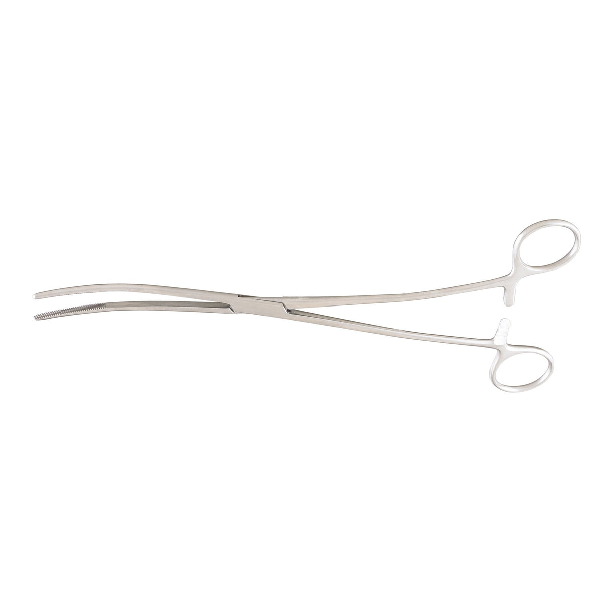 Uterine Dressing Forceps McKesson Argent™ Bozeman 10-1/2 Inch Length OR / Surgical Grade German Stainless Steel NonSterile Locking Finger Ring Handle Double Curved Serrated Tips - BeHope