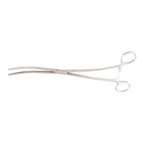 Uterine Dressing Forceps McKesson Argent™ Bozeman 10-1/2 Inch Length OR / Surgical Grade German Stainless Steel NonSterile Locking Finger Ring Handle Double Curved Serrated Tips - BeHope