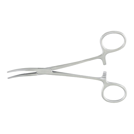 Hemostatic Forceps McKesson Argent™ Kelly 5-1/2 Inch Length OR / Surgical Grade German Stainless Steel NonSterile Locking Finger Ring Handle Curved Serrated Tips - BeHope