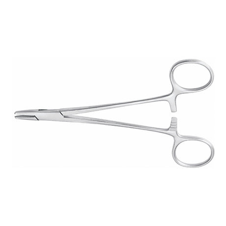 Needle Holder McKesson Argent™ Baumgartner 5-1/2 Inch Length Serrated Jaws Finger Ring Handle - BeHope