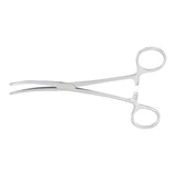 Hemostatic Forceps McKesson Rochester-Pean 6-1/4 Inch Length Floor / Office Grade Pakistani Stainless Steel NonSterile Locking Finger Ring Handle Curved Serrated Tips - BeHope