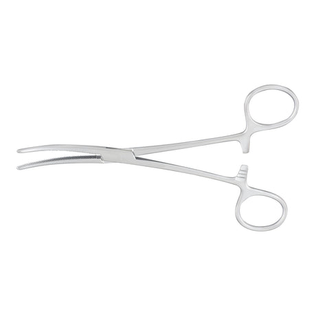Hemostatic Forceps McKesson Rochester-Pean 6-1/4 Inch Length Floor / Office Grade Pakistani Stainless Steel NonSterile Locking Finger Ring Handle Curved Serrated Tips - BeHope