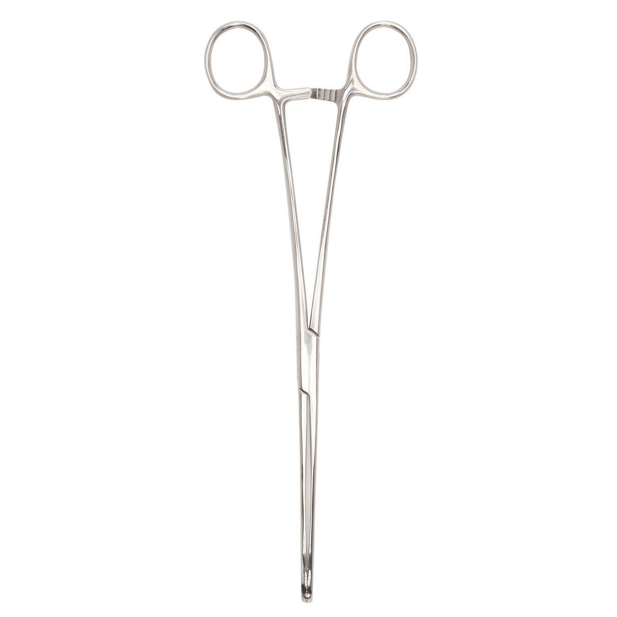 Sponge Forceps McKesson Foerster 9-1/2 Inch Length Floor / Office Grade Pakistani Stainless Steel NonSterile Locking Finger Ring Handle Straight Fenestrated Serrated Oval Tips - BeHope