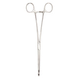 Sponge Forceps McKesson Foerster 9-1/2 Inch Length Floor / Office Grade Pakistani Stainless Steel NonSterile Locking Finger Ring Handle Straight Fenestrated Serrated Oval Tips - BeHope