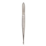 Splinter Forceps 4-1/2 Inch Length Floor / Office Grade Pakistani Stainless Steel Sterile Nonlocking Thumb Handle Straight Fine, Pointed Serrated Tips - Behope