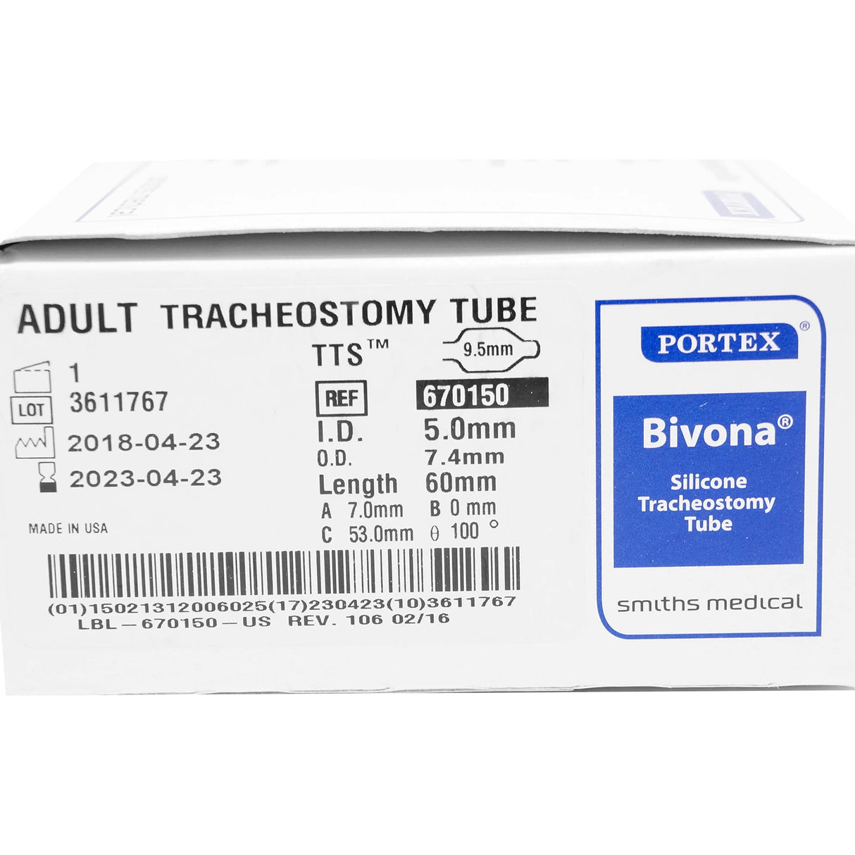 Cuffed Tracheostomy Tube Bivona® Tts™ Disposable - BeHope
