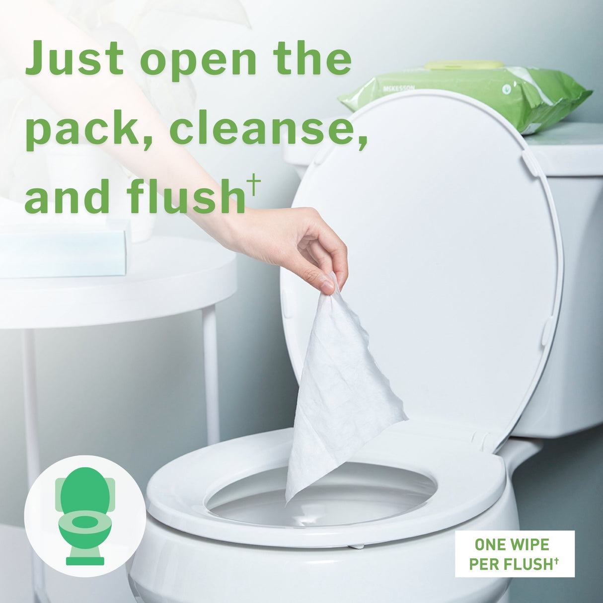 Flushable Personal Wipe McKesson Soft Pack Unscented 48 Count - BeHope