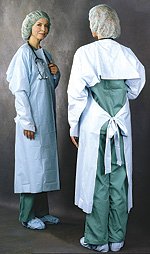 Protective Procedure Gown One Size Fits Most Blue NonSterile AAMI Level 3 Disposable - BeHope