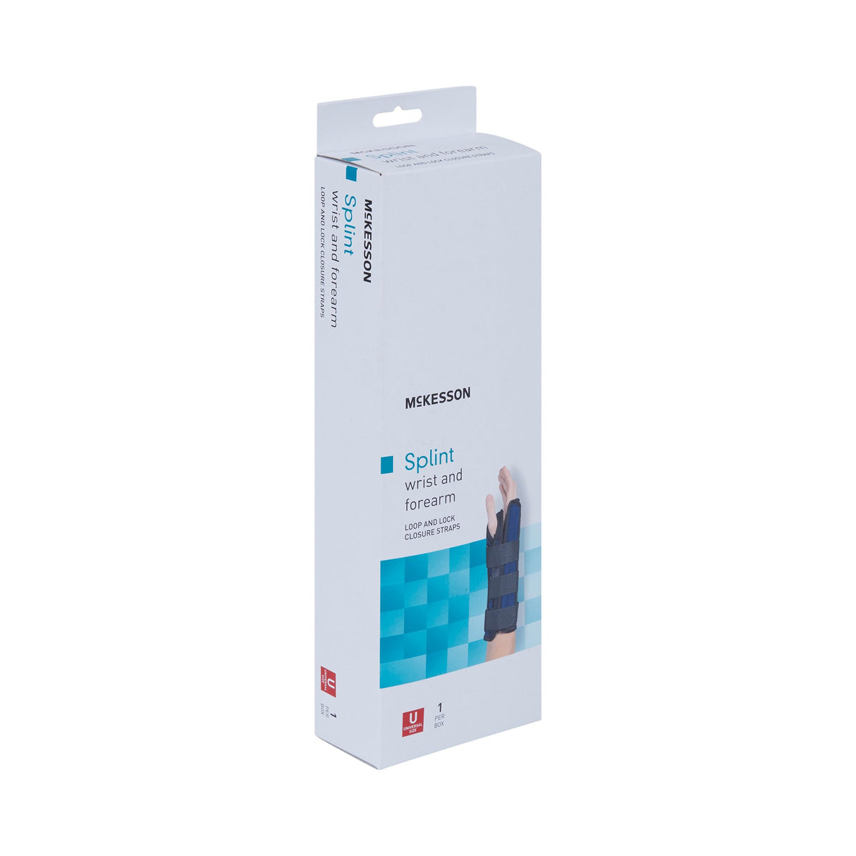 Wrist / Forearm Brace McKesson Aluminum / Nylon / Foam / Flannelette Left Hand Black / Blue One Size Fits Most - BeHope