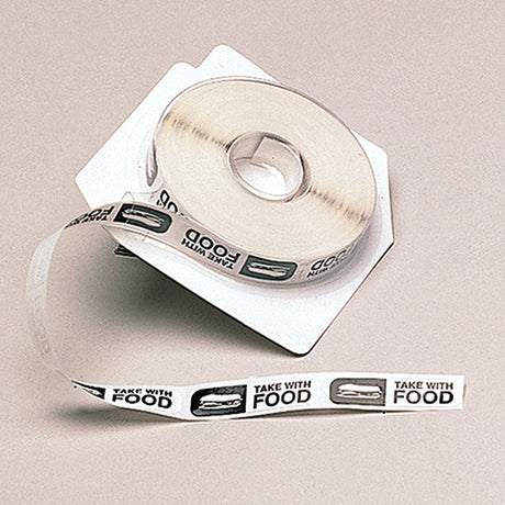 Pre-Printed Label Barkley® Auxiliary Label White Paper Take With Food Black Safety and Instructional 8-1/2 X 11 Inch - BeHope