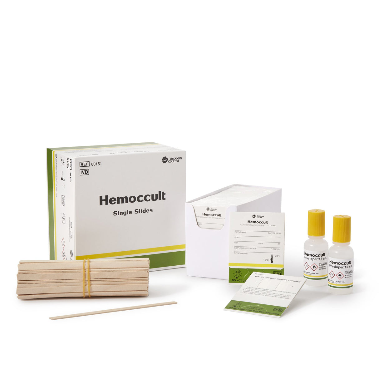 Cancer Screening Test Kit Hemoccult® Single Slides Fecal Occult Blood Test (FOBT) 100 Tests CLIA Waived - BeHope