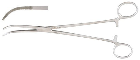 Thoracic Forceps Miltex® Rumel 9 Inch Length OR / Surgical Grade German Stainless Steel NonSterile Locking Finger Ring Handle Curved Serrated Tips - BeHope
