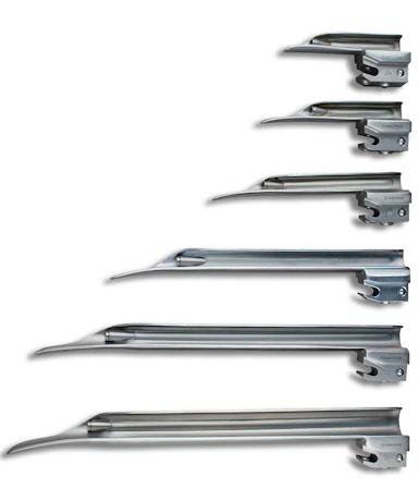 Laryngoscope Blade GreenLine® Miller Type Fiberoptic Light Child NonSterile - BeHope