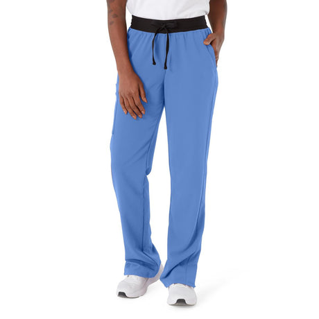 Varick AVE Women's Petite Scrub Pants Ceil Blue