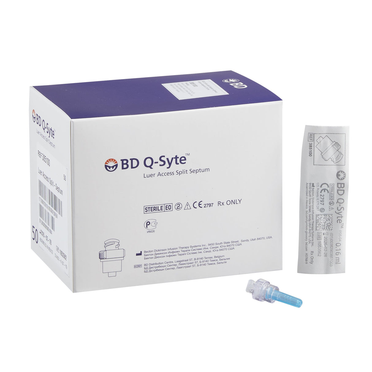 Needleless Connector Q-syte* Negative Displacement for IV Therapy - BeHope