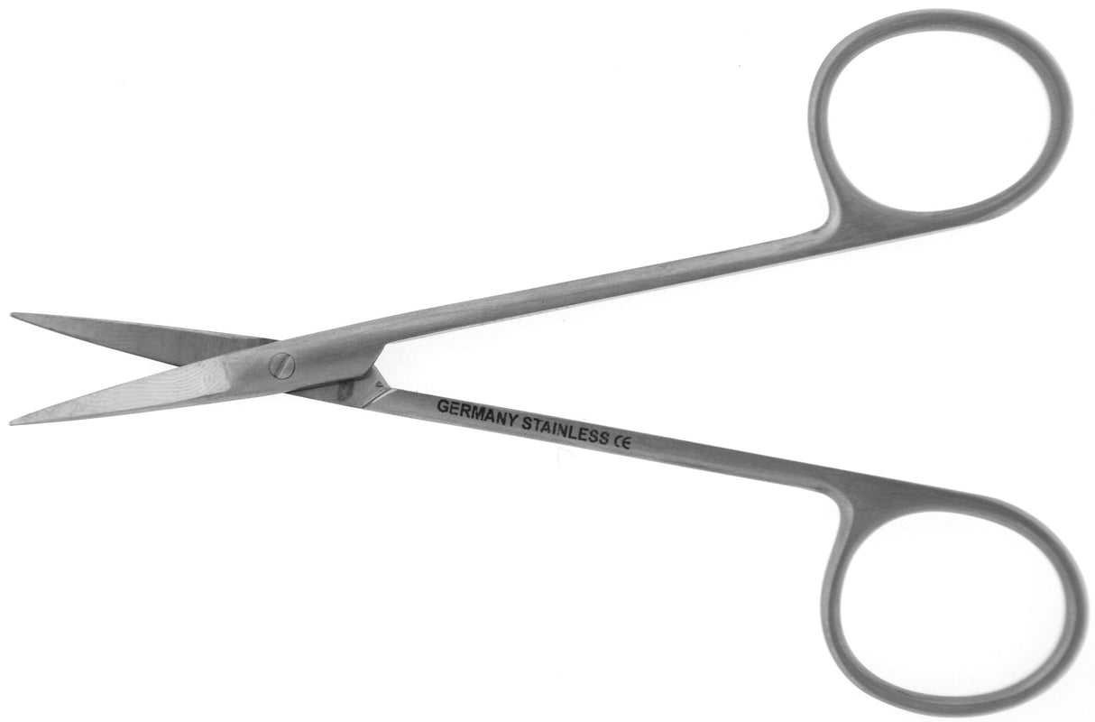 Iris Scissors Br Surgical 4-1/2 Inch Length Floor / Office Grade Pakistani Stainless Steel Nonsterile Finger Ring Handle Straight Sharp Tip / Sharp Tip - Behope