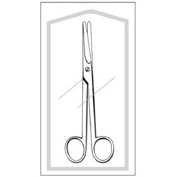 Dissecting Scissors Econo Sterile™ Mayo 5-1/2 Inch Length Floor / Office Grade Pakistani Stainless Steel Sterile Finger Ring Handle Straight Blunt Tip / Blunt Tip - BeHope
