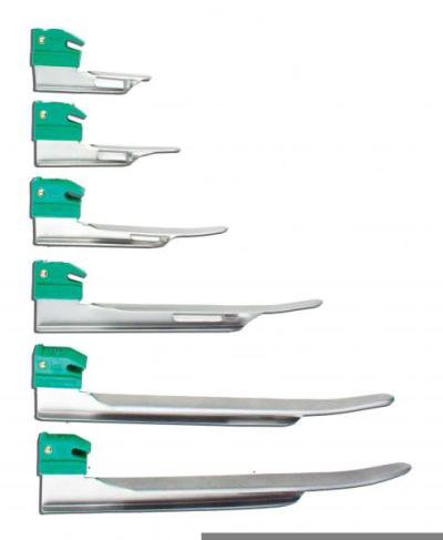 Laryngoscope Blade Greenline® Miller Type Fiberoptic Stainless Steel Sterile - BeHope