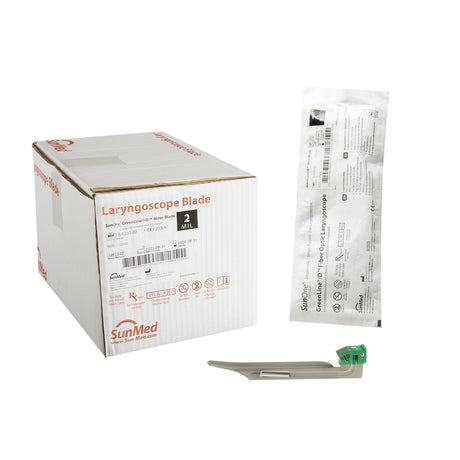 Laryngoscope Blade Greenline® Miller Type Fiberoptic Stainless Steel - BeHope