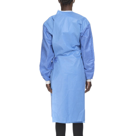 Non-Reinforced Surgical Gown with Towel Astound® Large Blue Sterile AAMI Level 3 Disposable - BeHope