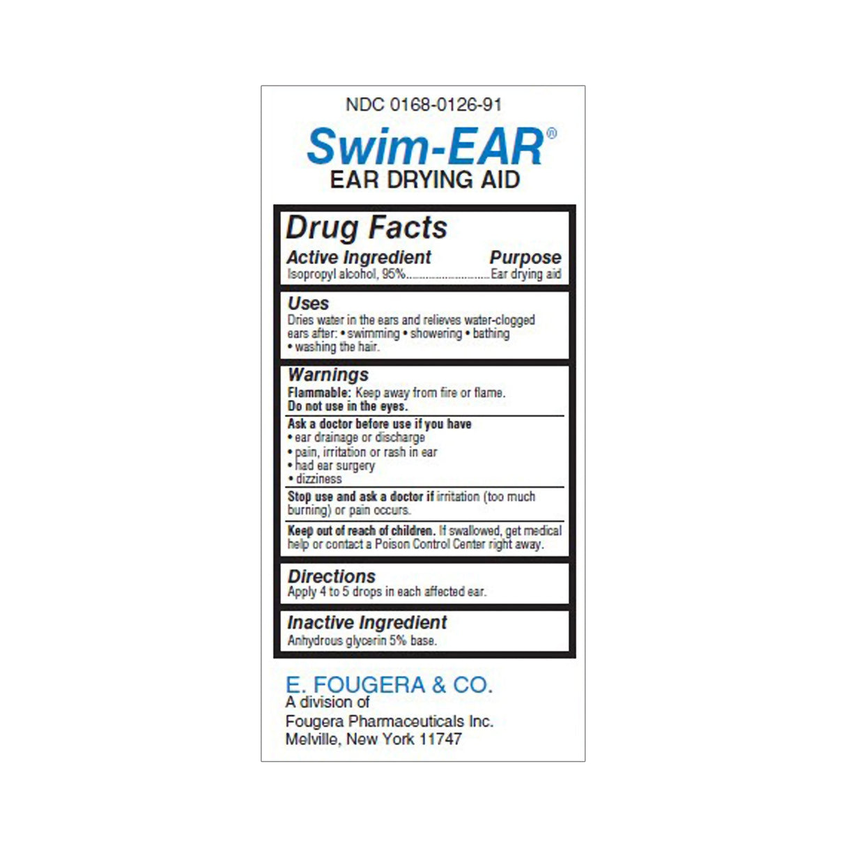 Ear Drying Aid Swim-Ear® 1 oz. Otic Drops 95% Strength Isopropyl Alcohol - BeHope