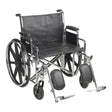 Bariatric Wheelchair McKesson Dual Axle Desk Length Arm Swing-Away Elevating Legrest Black Upholstery 24 Inch Seat Width Adult 450 lbs. Weight Capacity - BeHope