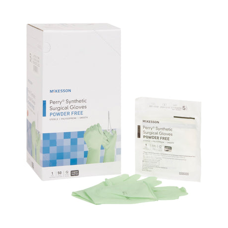 Surgical Glove McKesson Perry® Performance Plus Size 5.5 Sterile Polyisoprene Standard Cuff Length Smooth Green Chemo Tested - BeHope