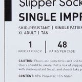Slipper Socks McKesson Unisex Adult X-Large Single Tread Single Patient Use Tan - BeHope