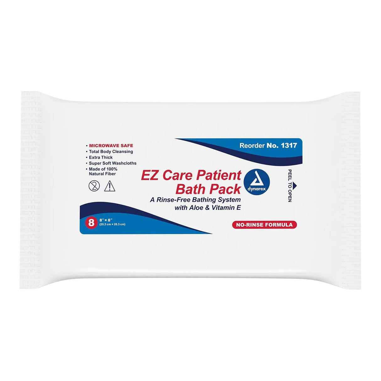 Rinse-Free Bath Wipe Ez Care Soft Pack Scented 8 Count