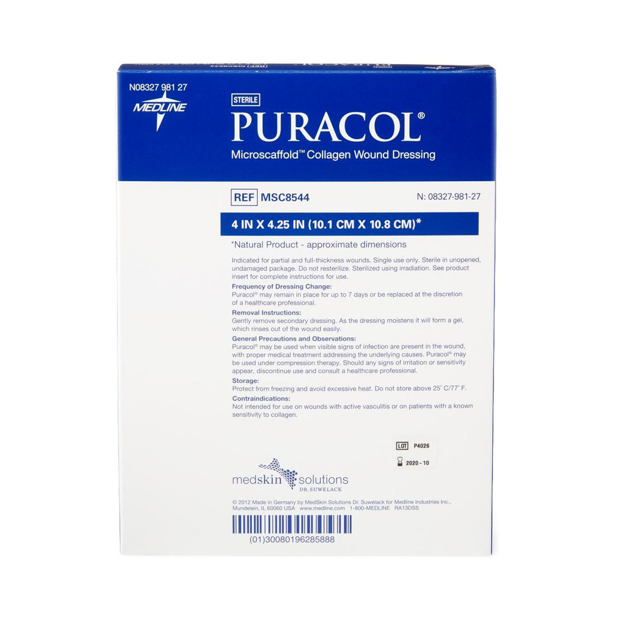 Collagen Dressing Puracol 4 X 4-1/4 Inch Rectangle Sterile