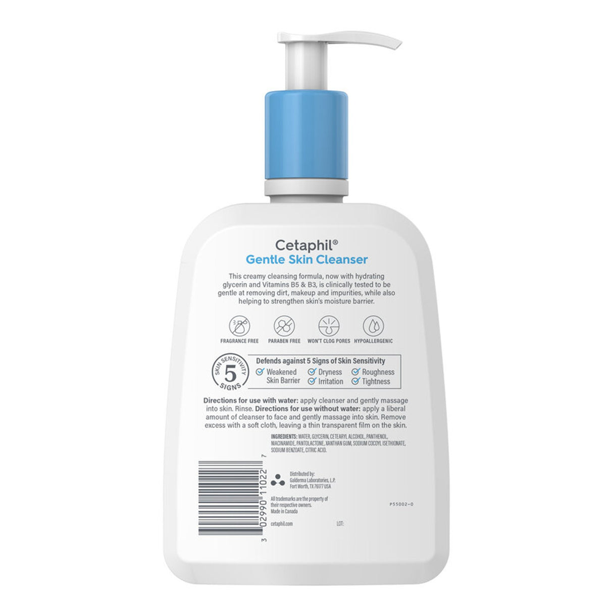 Facial Cleanser Cetaphil Gentle Skin Cleanser Lotion 16 oz. Pump Bottle Unscented
