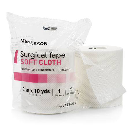 Perforated Medical Tape McKesson White 3 Inch X 10 Yard Soft Cloth NonSterile - BeHope