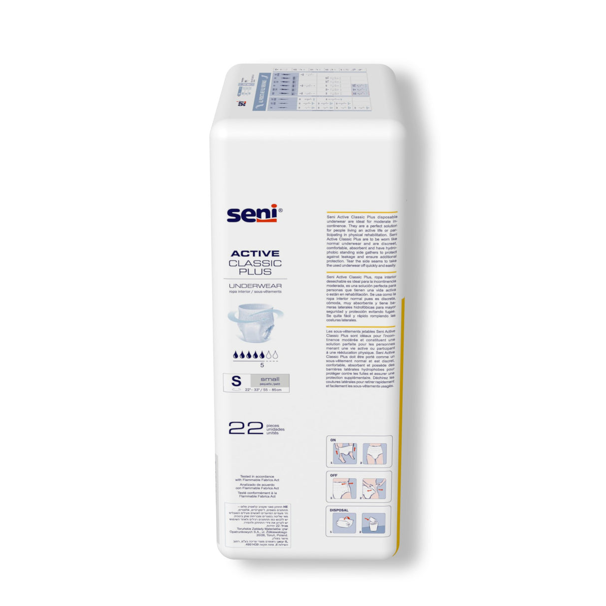 Unisex Adult Absorbent Underwear Seni® Active Classic Plus Pull On with Tear Away Seams Small Disposable Moderate Absorbency - BeHope
