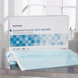 Sterilization Pouch McKesson Ethylene Oxide (EO) Gas / Steam 12 X 18 Inch Transparent Blue / White Self Seal Paper / Film - BeHope