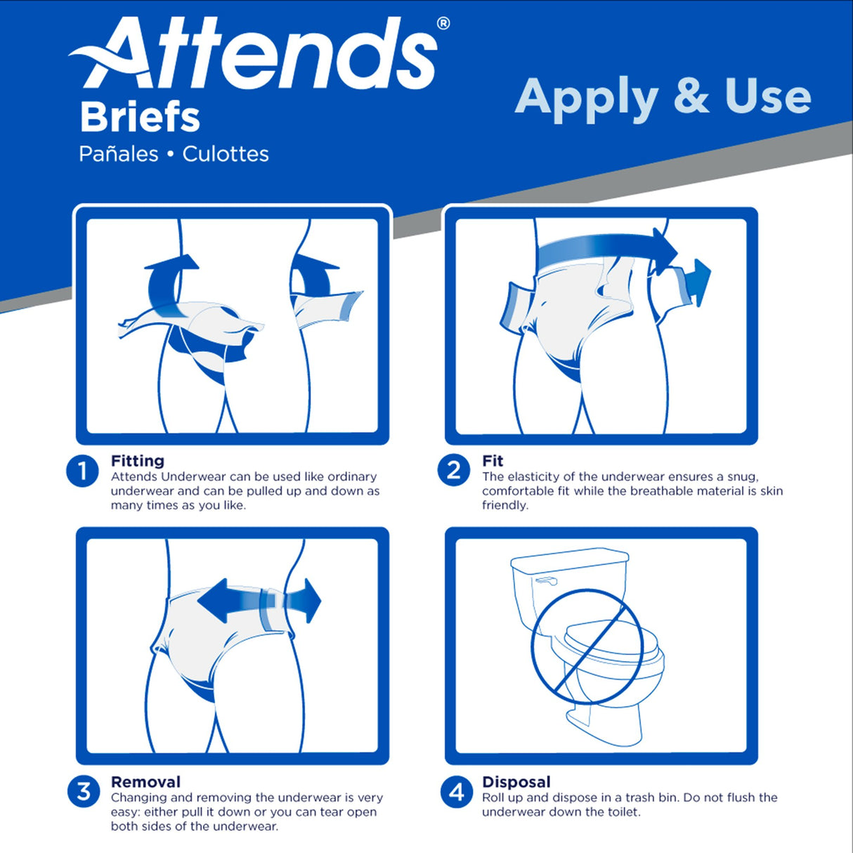 Unisex Adult Incontinence Brief Attends® Care Advanced Large Disposable Heavy Absorbency - BeHope