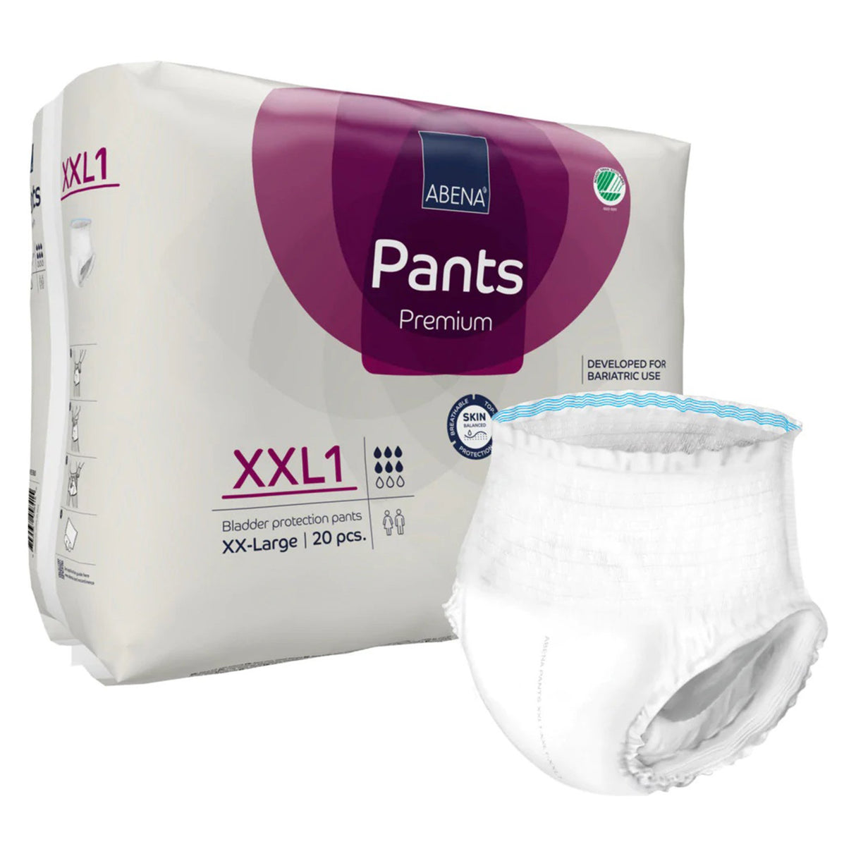 Unisex Adult Absorbent Underwear Abena® Premium Pants XXL1 Pull On with Tear Away Seams 2X-Large Disposable Heavy Absorbency - BeHope