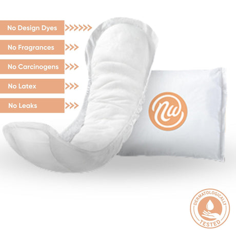Bladder Control Pad Nexwear Moderate 10 Inch Length Moderate Absorbency Super Absorbent Core One Size Fits Most - BeHope