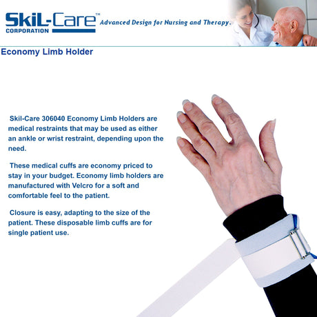Limb Restraint Dispos-A-Cuff One Size Fits Most Strap Fastening 1-Strap - BeHope