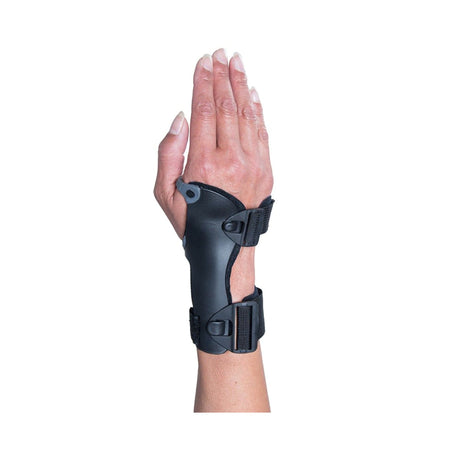 Wrist Splint Ossur® Exoform® Carpal Tunnel Low Profile Plastic / Nylon Right Hand Black / Blue / Gray Large - BeHope