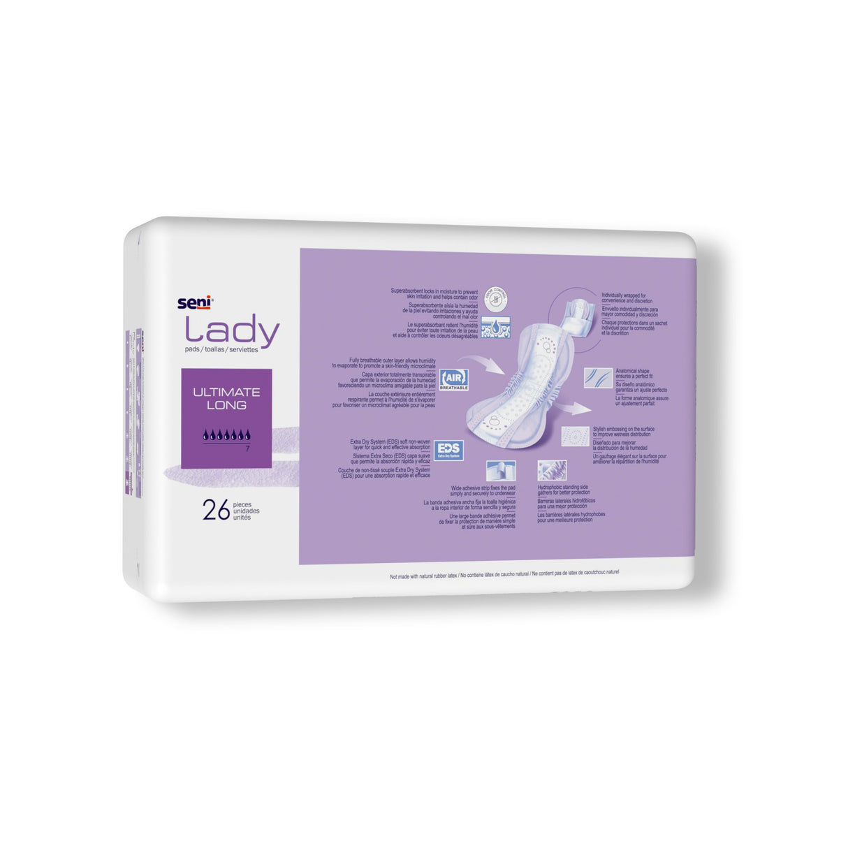 Bladder Control Pad Seni® Lady Ultimate 16-1/2 Inch Length Heavy Absorbency Super Absorbent Core One Size Fits Most - BeHope